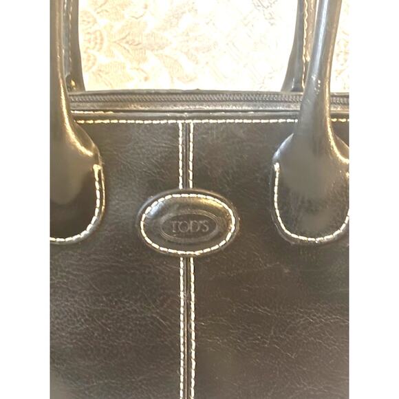 Tod's D Styling Mini-Tote Black Leather D-bag Purse - Picture 2 of 4
